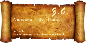 Zadravecz Ovidiusz névjegykártya